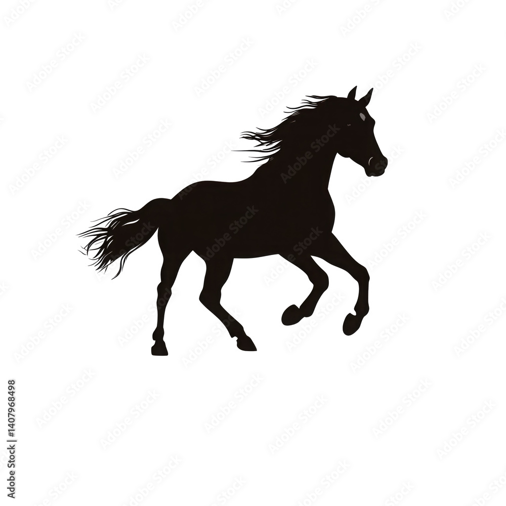 Obraz premium Running Horse Silhouette on transparent background