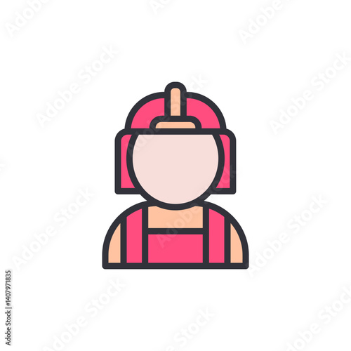 Firefighter colored icons, minimalist vector illustration ,simple transparent graphic element .Isolated on white background