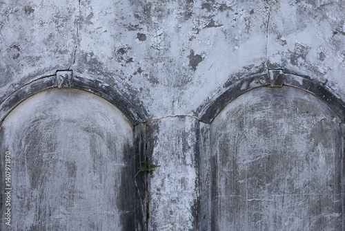 Cracked Paint Texture on a Tombstone at an Above Ground Graveyard - New Orleans Cemetery, Ornamental concrete
