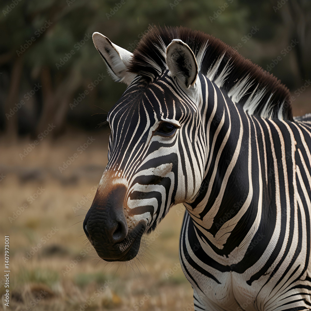 Naklejka premium zebra close up