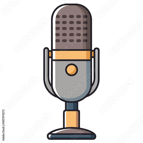 Microphone illustration flat vector design
