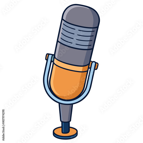 Microphone illustration flat vector design