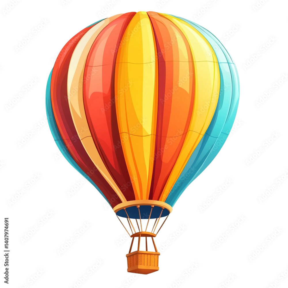 Fototapeta premium Colorful hot air balloon soaring high in the sky a vibrant illustration of adventure and travel