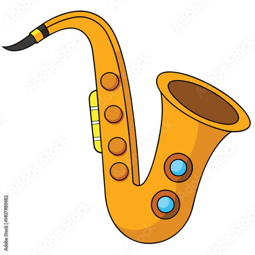 Saxophone illustration flat vector design