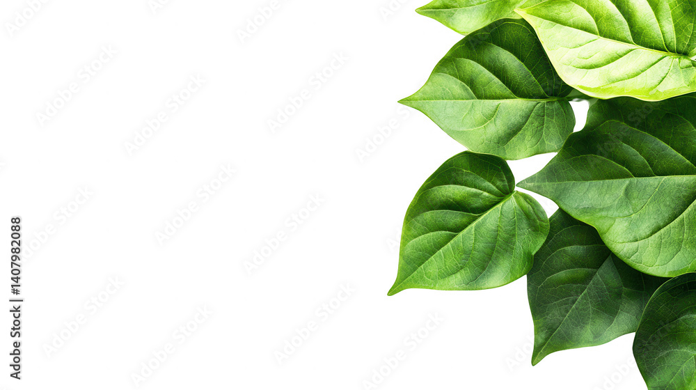 Obraz premium Beautiful plant with green leaves showcased in a clear black background highlighting the intricacies of nature