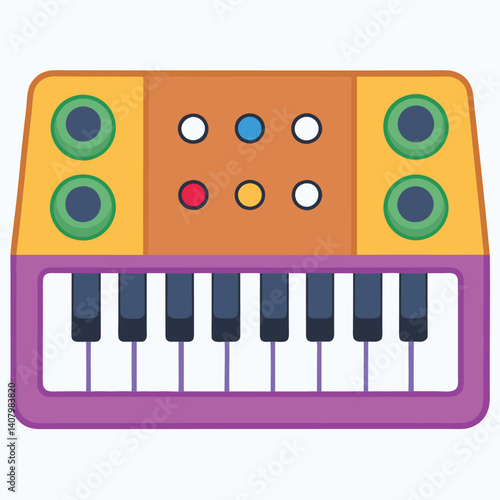 Synthesizer illustration flat vector design