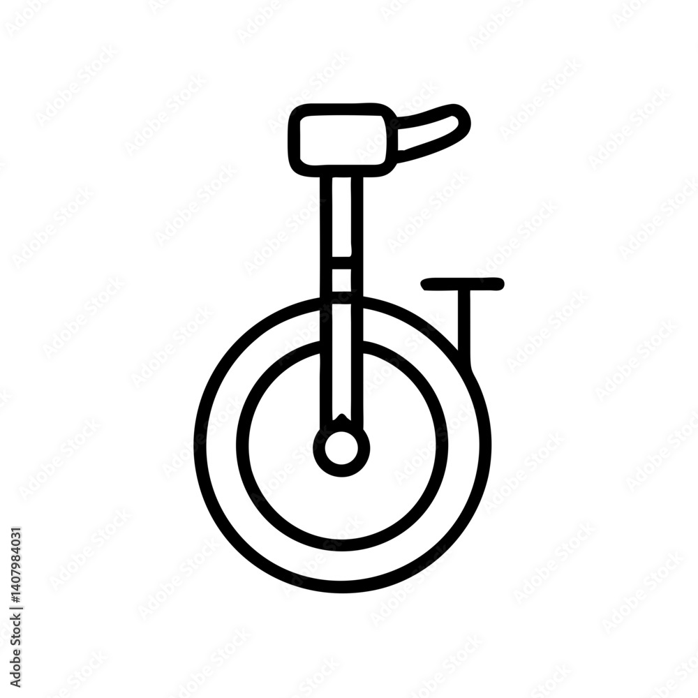 electric unicycle icon in minimalistic black outline style, transparent background electric unicycle icon in minimalistic black outline style, transparent background