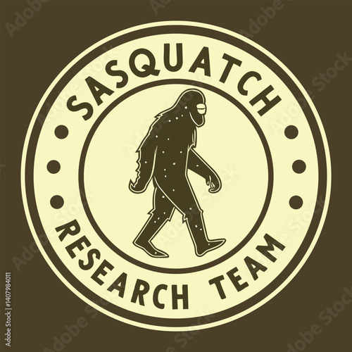 Official Sasquatch Bigfoot Research Team Badge T-Shirt for True Believers.