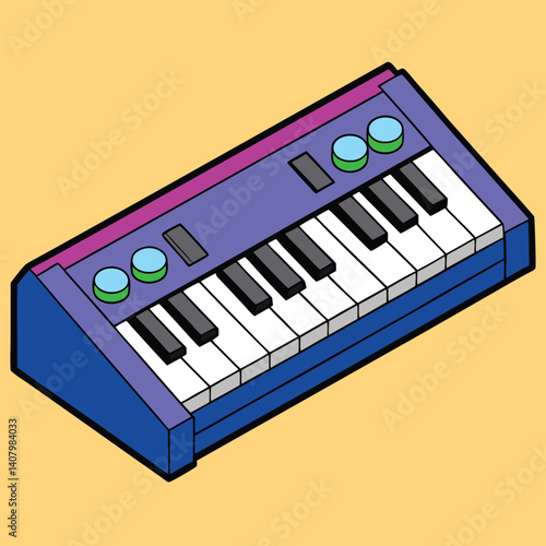 Synthesizer illustration flat vector design