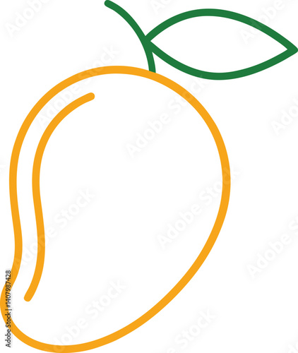 Mango outline icon on transparent background