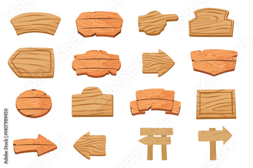 A set of wooden boards and frames in vector format, ideal for restaurant menus, signboards, and vintage-style designs.