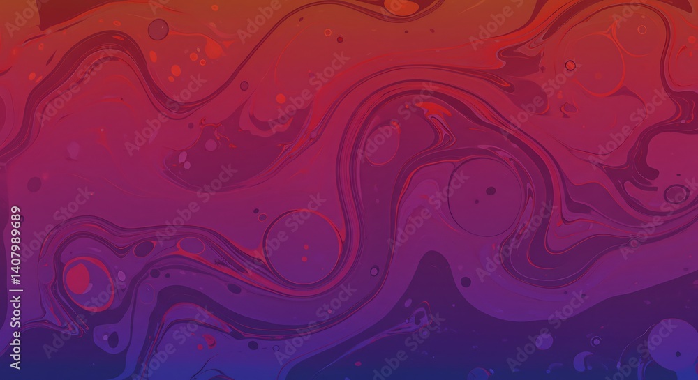 Fototapeta premium Crimson & Indigo Fluid Art: Abstract Swirl Texture AI Generated