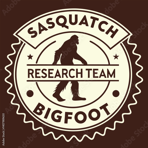 Official Sasquatch Bigfoot Research Team Badge T-Shirt for True Believers.