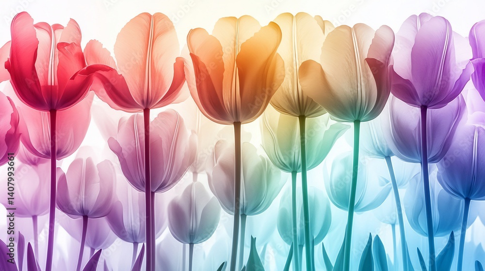custom made wallpaper toronto digitalColorful tulip field, vibrant hues