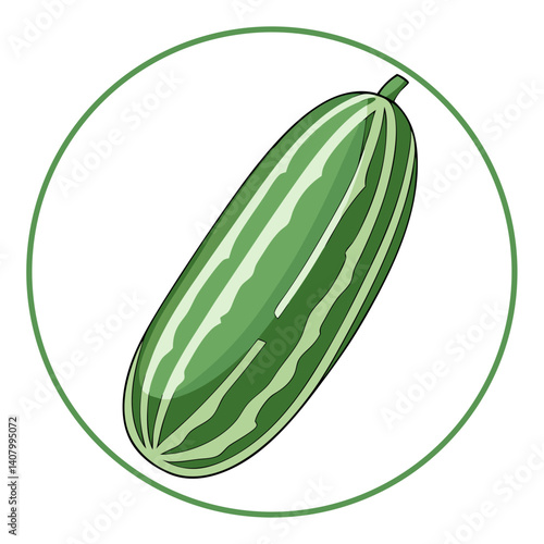 Sweet Cucumber: A captivating, high-angle shot showcases a fresh, organic cucumber, a culinary staple. It's a vibrant visual ode to natural eating.