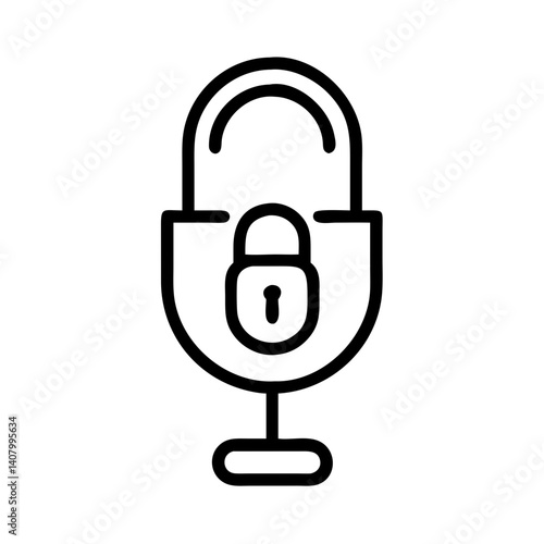 Padlock icon with microphone