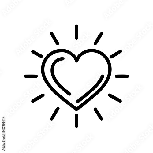 Sun icon with heart