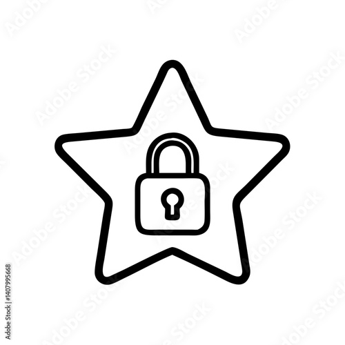 Padlock icon with star