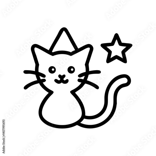 Cat icon with star