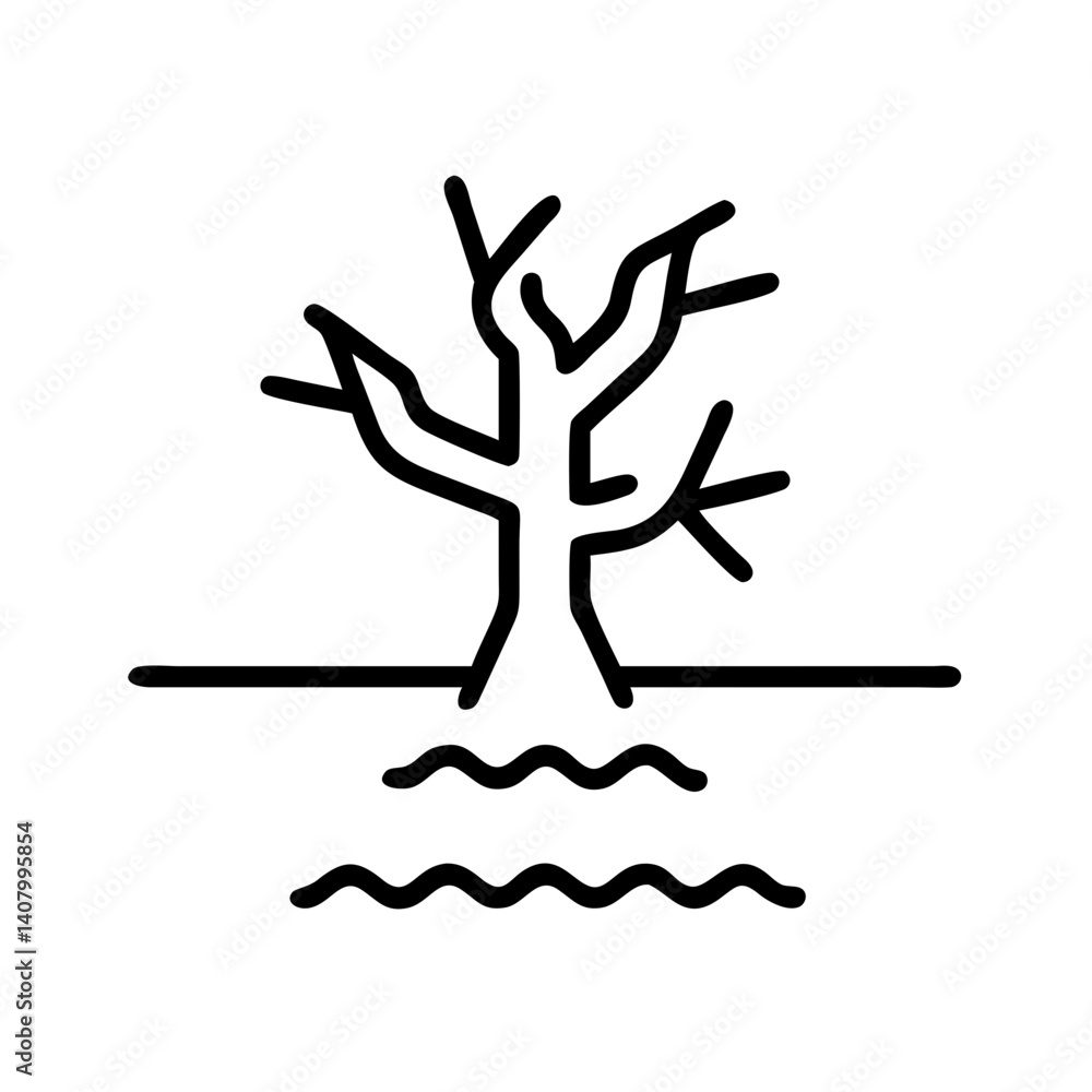 Obraz premium Tree icon with water