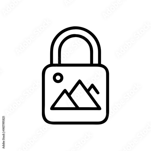 Log icon with mountains