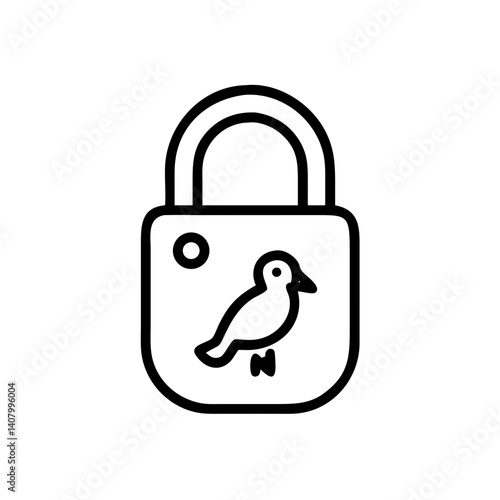 Icon of a padlock with a bird