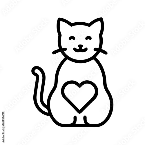 Icon of a cat with a heart