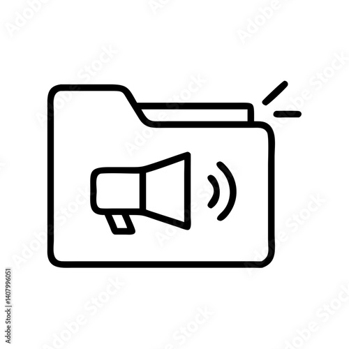 Briefcase icon with loudspeaker