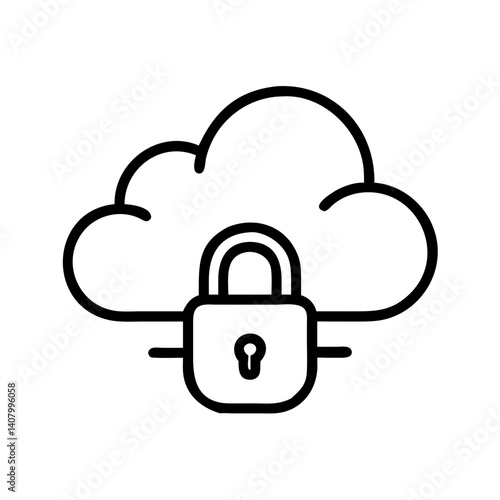 Padlock icon with cloud