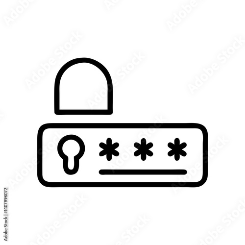Padlock icon with password