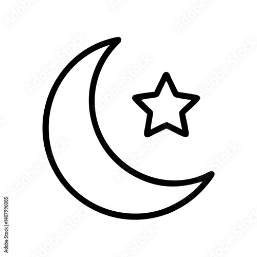 Moon icon with star