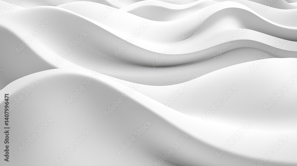 Blank White Background. Wavy Black and White 3D Wallpaper with Modern Abstract Design Blank White Background. Wavy Black and White 3D Wallpaper with Modern Abstract Design