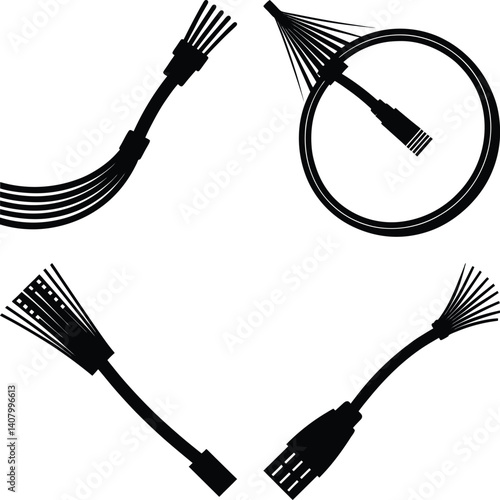 Optical Fiber Cable silhouette vector