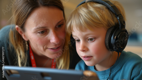 Speech Therapist Working With Child
