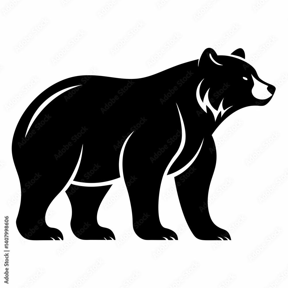 Wild bear silhouette vector illustration Wild bear silhouette vector illustration