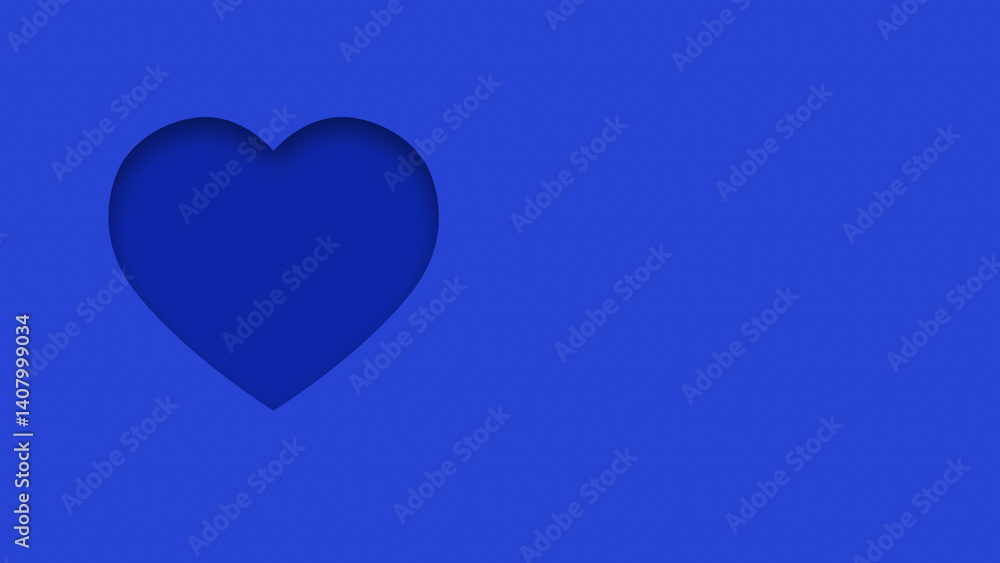 Blue textured canvas background with heart shape cutout
