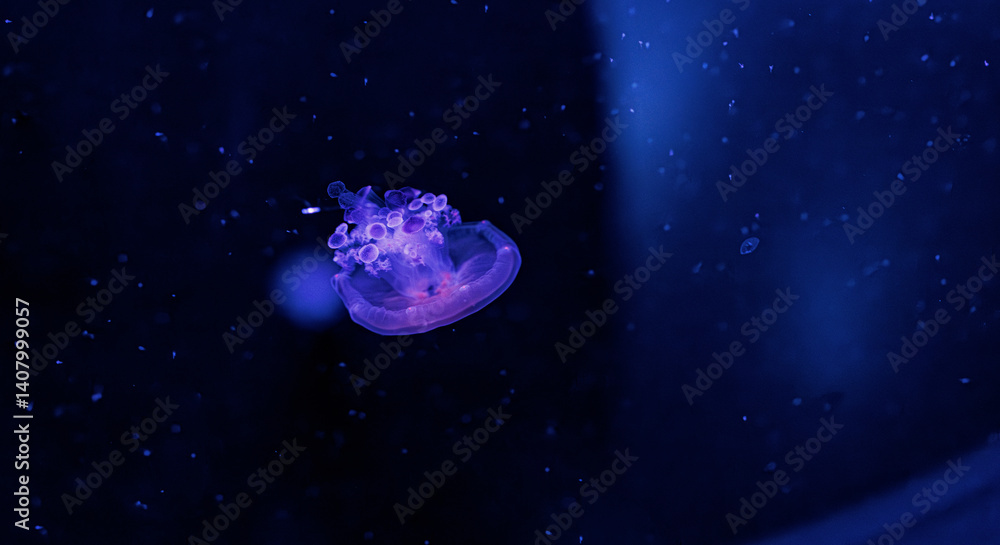 underwater photography jellyfish Cotylorhiza tuberculata, Mediterranean jellyfish