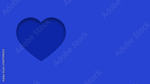 Obraz na płótnie Blue textured canvas background with heart shape cutout w salonie