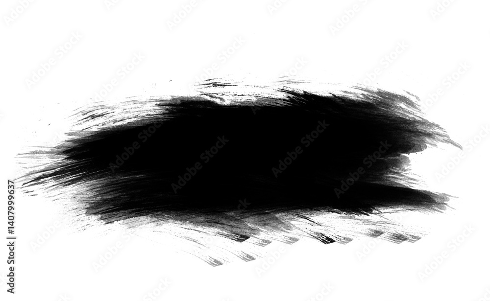 Fototapeta premium Ink brush stock isolated on transparent PNG file 