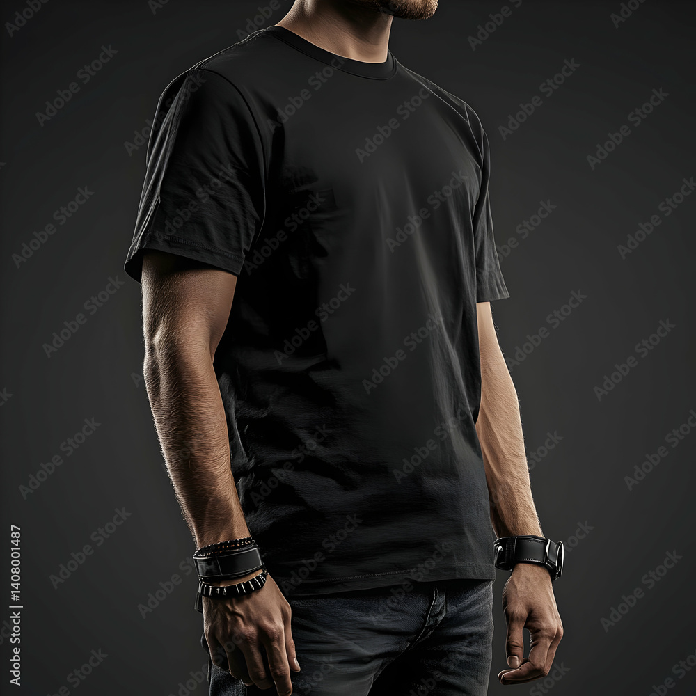Black T-Shirt Mockup Black T-Shirt Mockup