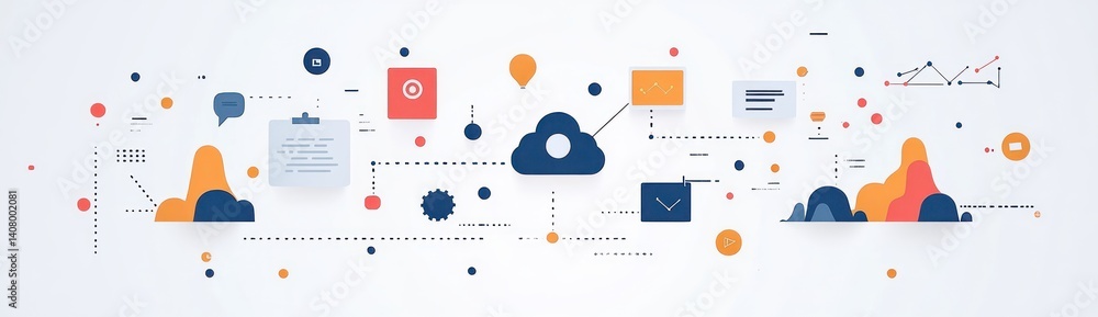 Obraz premium AI Driven Marketing and Sales Strategies Abstract Vector Illustration