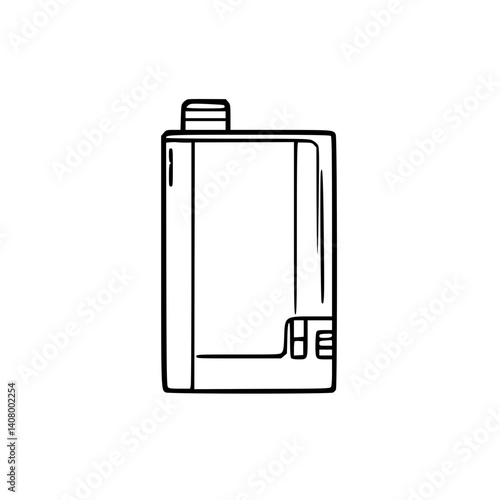 Line Art of a Rectangular Container in Minimalist Style  