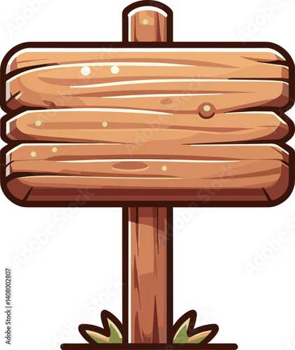 地面に刺さった気の看板のイラスト