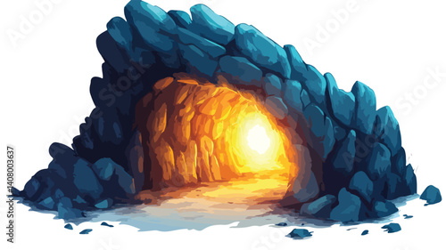 Enchanting Cave Illuminated by Light Painting Artwork for Creative Inspiration
