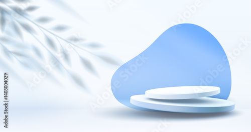 Space with shadow from plant on wall, scene with bright light from the window. Vector illustration