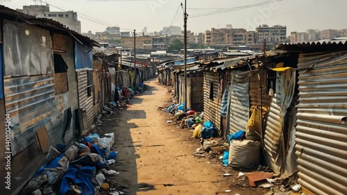 Wallpaper Mural Journey through a vibrant yet challenging settlement in the heart of the city revealing resilience and community spirit Generative AI Torontodigital.ca