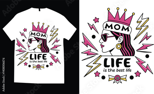 Happy mothers Day, Mom child love, Mom Day, Mom love t-shirt design vector illustration