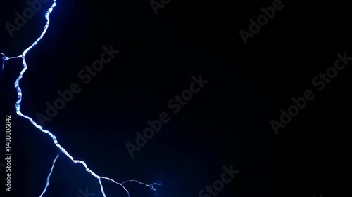 Dramatic lightning strikes illuminate night sky with electric energy