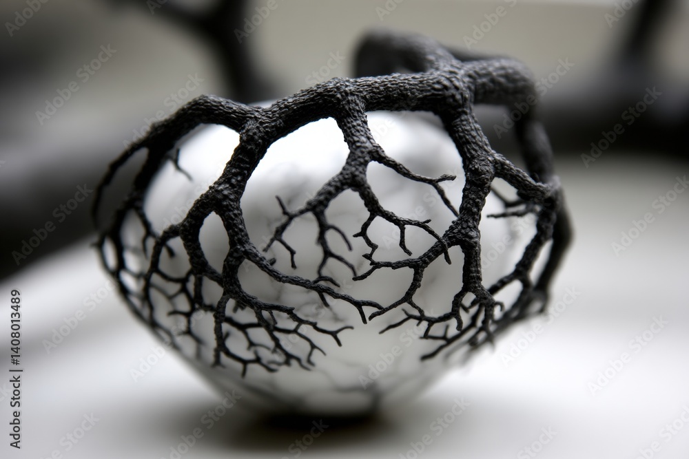 Artistic nature fusion intricate branches embracing a delicate egg studio setting abstract photography close-up view Artistic nature fusion intricate branches embracing a delicate egg studio setting abstract photography close-up view