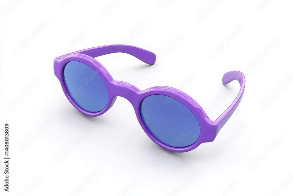 Fototapeta premium purple sunglasses 3D render icon isolated on white